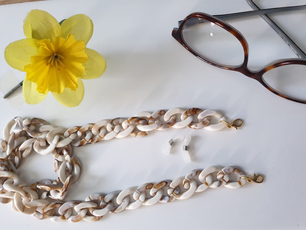 Mask / Glasses Chain Beige & Brown